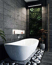 Bathroom 3D Visualisation | Moss Wall