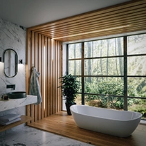Lodge Hotel Bathroom 3D Visualisation